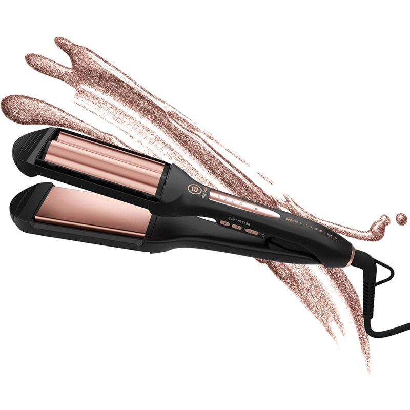 Lisseur 2-en-1 Imetec Bellissima My Pro – Cheveux Lisses ou Ondulations Beach Waves, Revêtement Céramique, 4 Températures