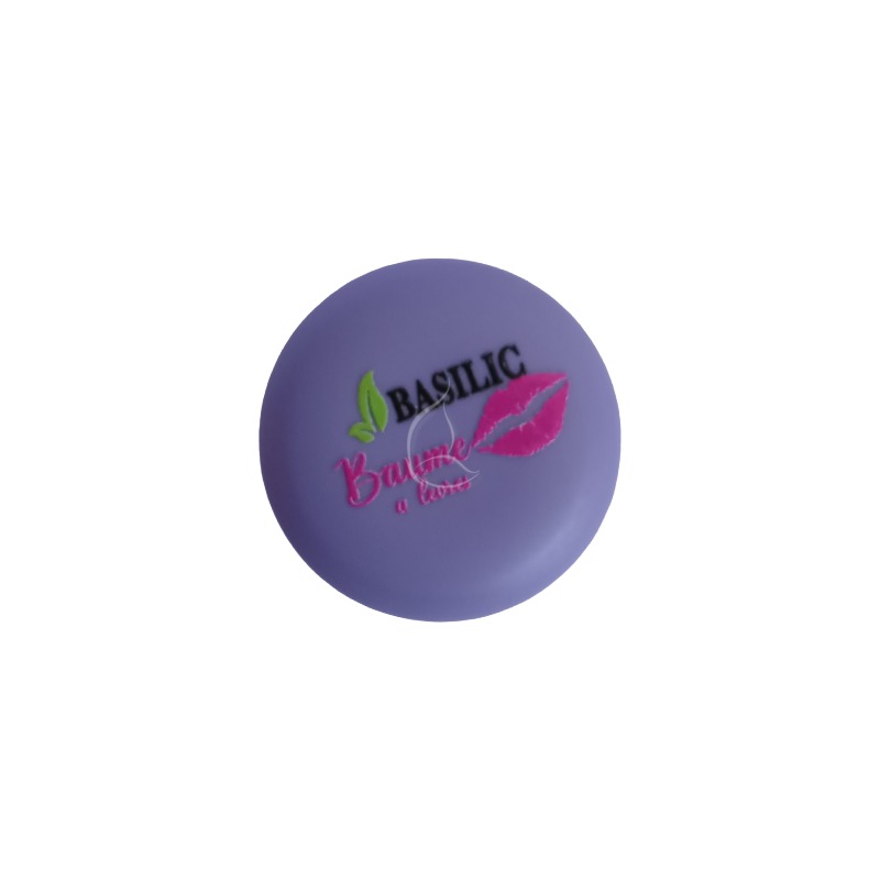 Baume à Lèvres Basilic – Beurre de Karité et Noix de Coco | Hydratation et Réparation Violet (#8e93b9)