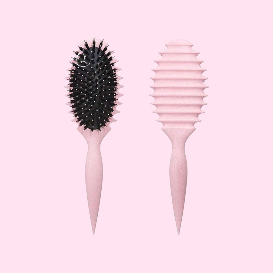 Brosse Curl Ovale Cheveux Bouclés – Démêlage Doux & Définition Volume Rose (#ffe0e7)