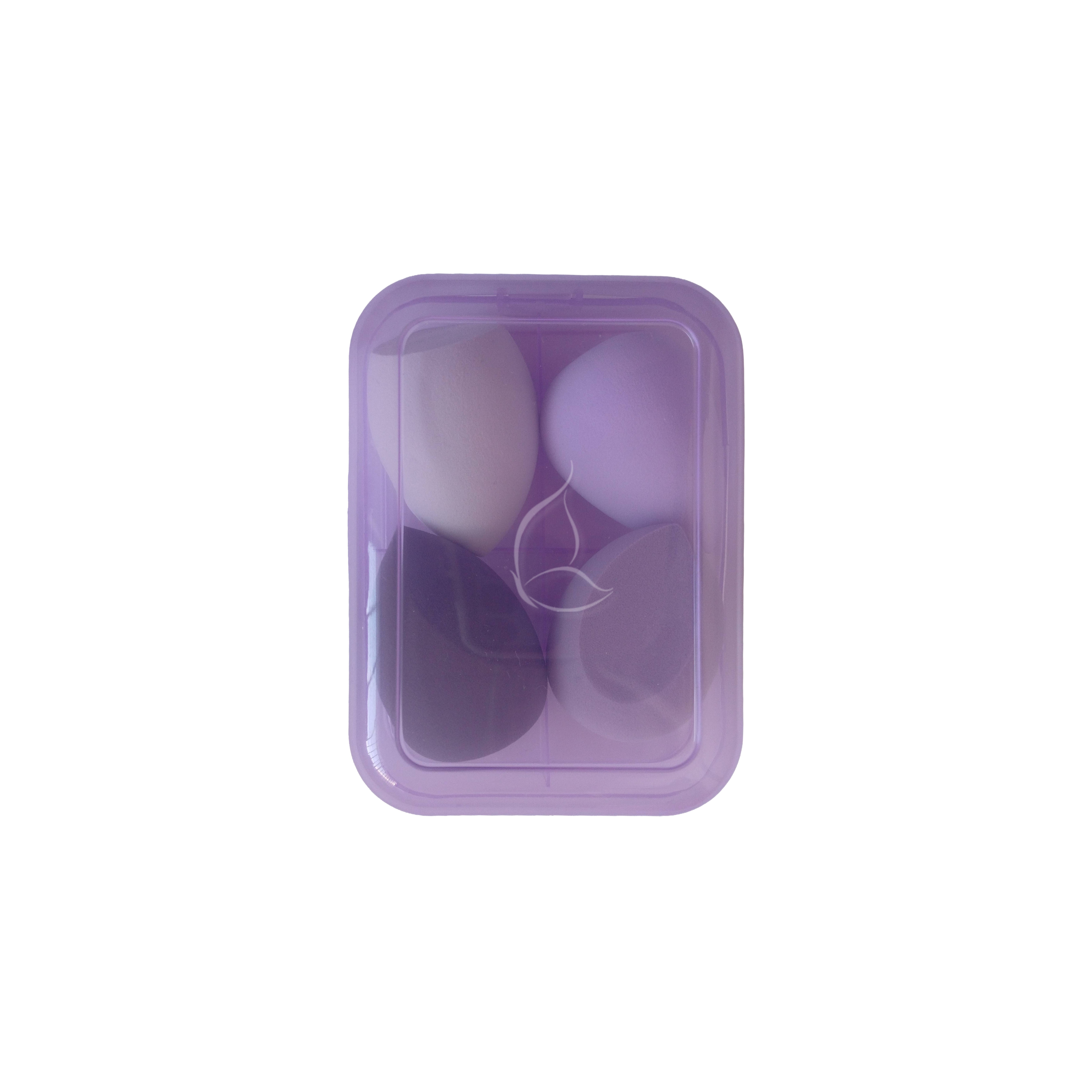 Pack d’Éponges Maquillage avec Boîte – Blenders Doux Multifonctions Violet (#f086fe)