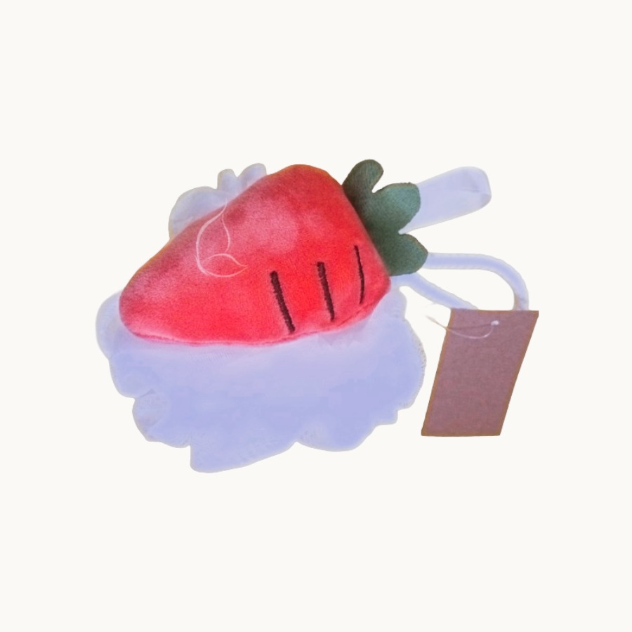 Brosse de Bain Fruitée Douce – Éponge Corporelle Peau Sensible pour Adultes et Enfants Carrot