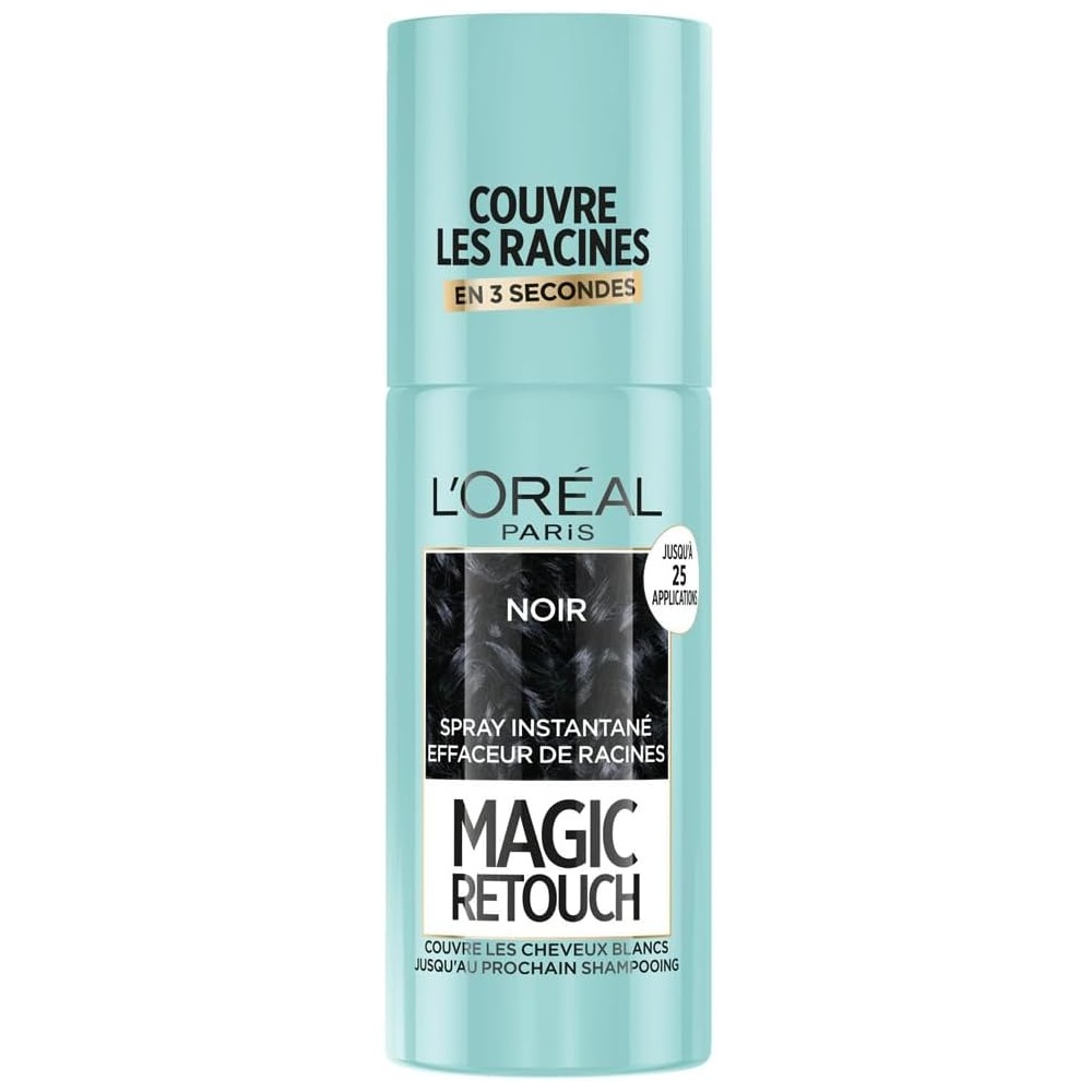 L’Oréal Paris Magic Retouch Spray Correcteur de Racines 75 ml – Couverture Instantanée des Cheveux Blancs Noir