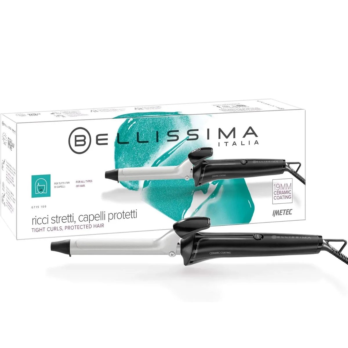 Bellissima Imetec GT15 100 – Fer à Boucler Professionnel 19 mm en Céramique, Chauffe Rapide 210°C