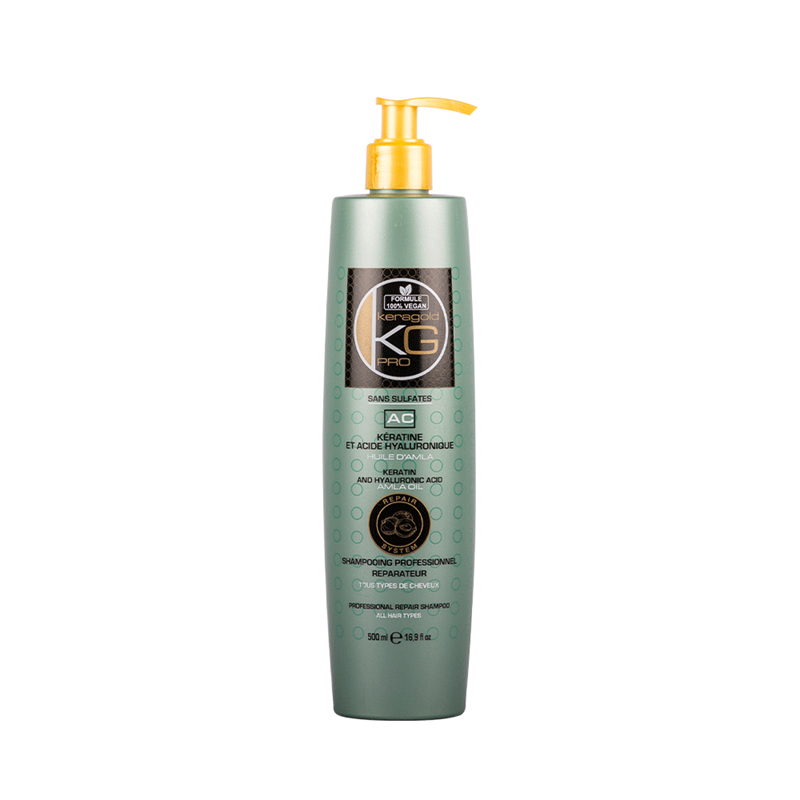 Shampoing Keragold AC Amla Oil - Kératine et Acide Hyaluronique - 500ml