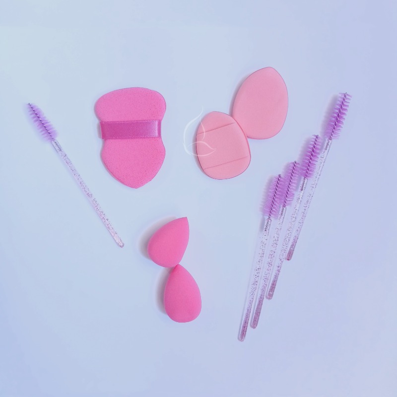 Set Éponges & Houppettes de Maquillage – Multi-Formes, Multi-Pièces – Blenders & Powder Puffs Professionnels Rose Bonbon