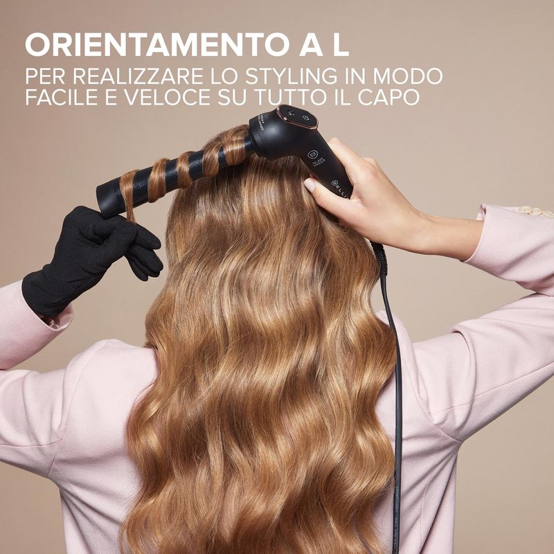 Fer à boucler Bellissima Imetec Glam Waves – Revêtement Céramique Diamond & Kératine, 5 températures, chauffe rapide