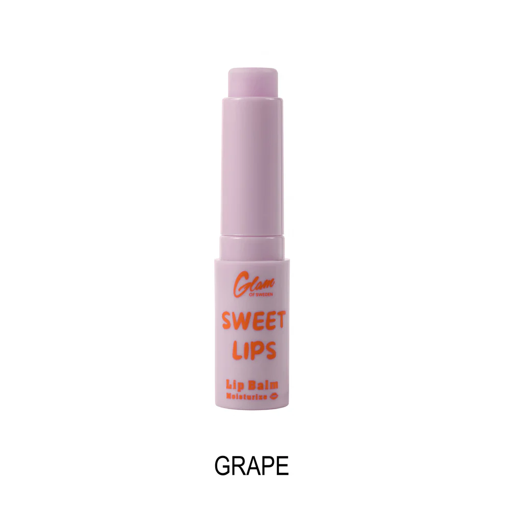 Lip Balm Glam of Sweden – Baume à Lèvres Hydratant et Adoucissant – Raisin, Citron, Pêche Raisin
