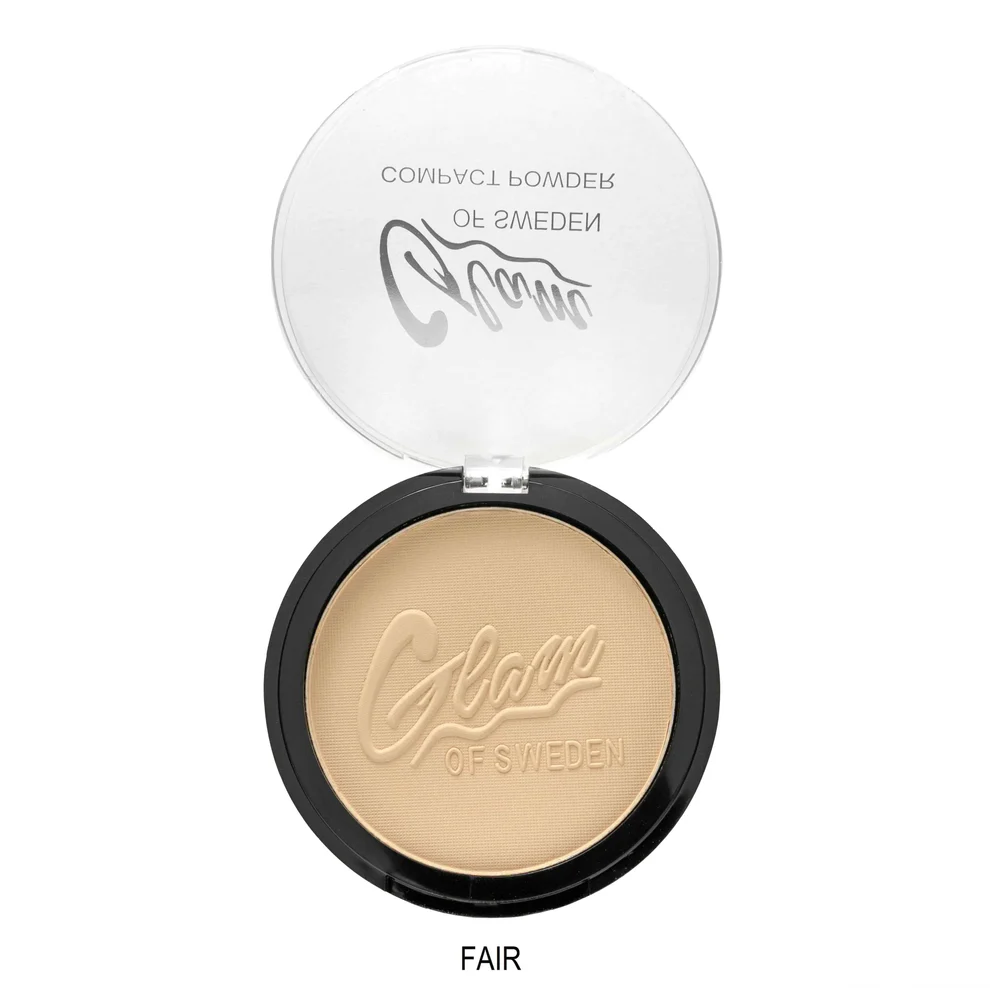 Glam of Sweden Compact Powder – Poudre Compacte Matifiante & Naturelle | 3 Teintes Adaptées à Toutes les Peaux Fair