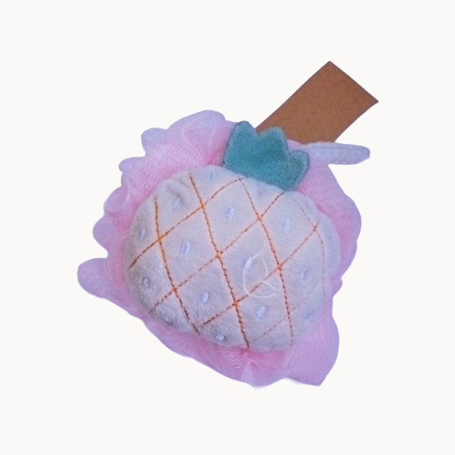 Brosse de Bain Fruitée Douce – Éponge Corporelle Peau Sensible pour Adultes et Enfants Pineapple