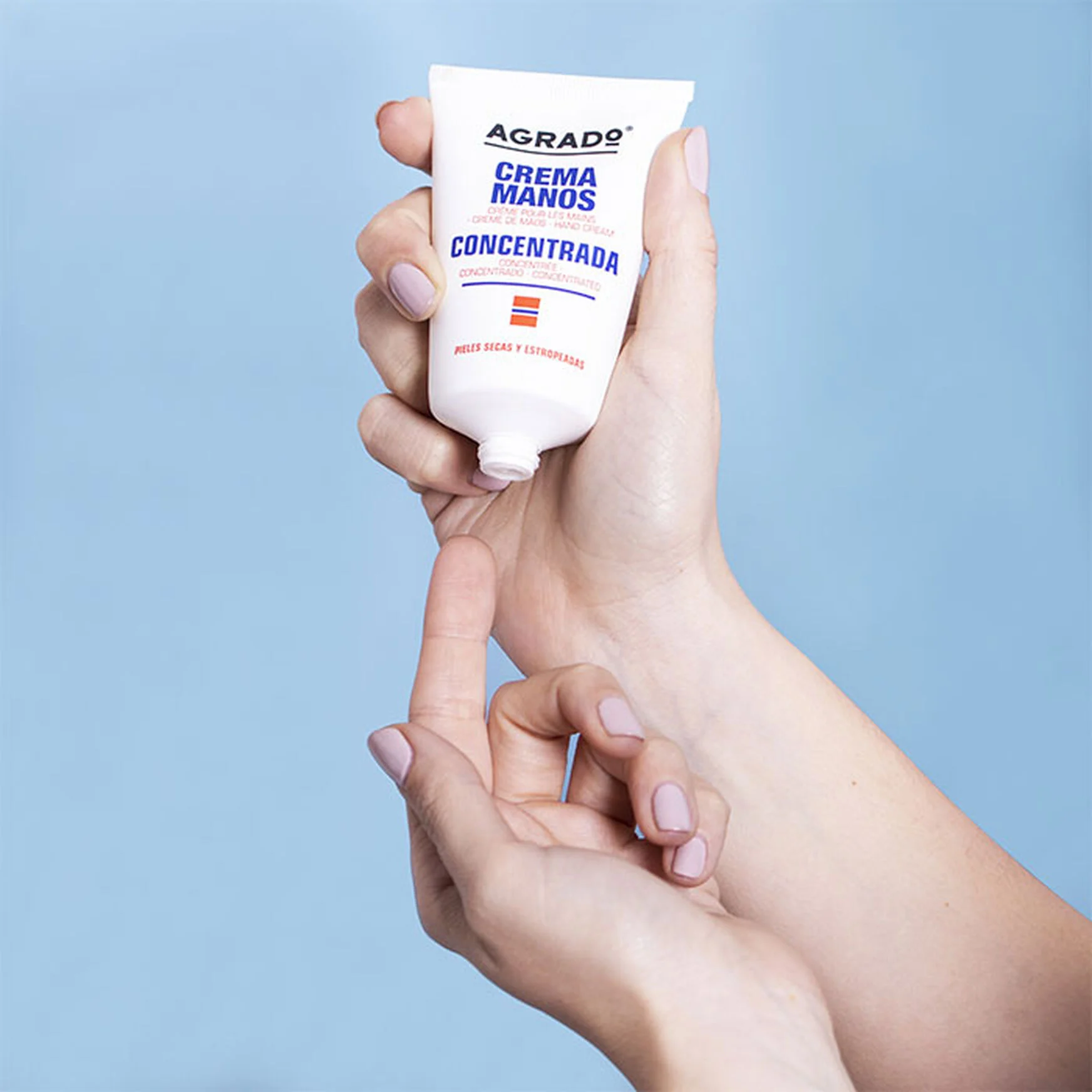 Agrado Crème Mains Concentrée – Hydratante & Réparatrice à la Glycérine et Karité – Crème Nourrissante Peaux Sèches 50 ml