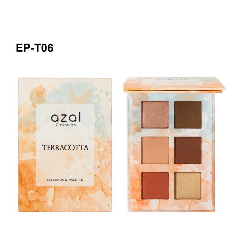Palette TERRACOTTA – Fards à Paupières Nude & Orangés | 6 Fards Mattes & Irisés