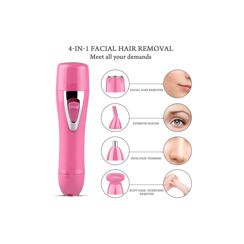 Tondeuse Électrique Femme 4 en 1 – Épilateur Visage & Corps Rechargeable Étanche pour Sourcils, Nez, Bikini et Plus