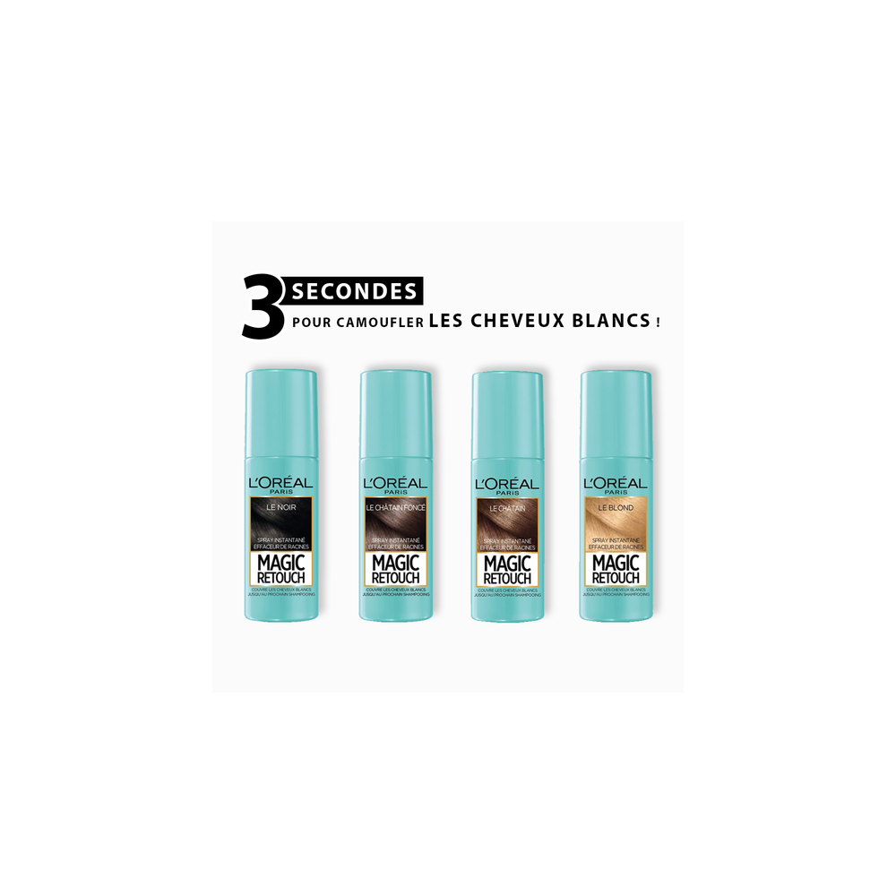 L’Oréal Paris Magic Retouch Spray Correcteur de Racines 75 ml – Couverture Instantanée des Cheveux Blancs