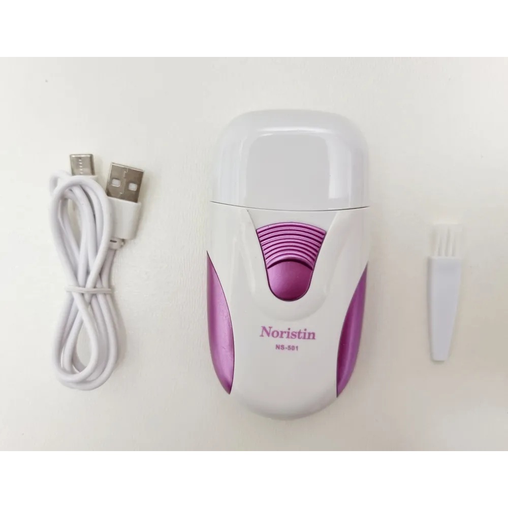 Rasoir Électrique Rechargeable Noristin NS-501 pour Femme | Tondeuse 3-en-1 Indolore pour Corps, Visage & Maillot | Utilisation Humide & Sèche