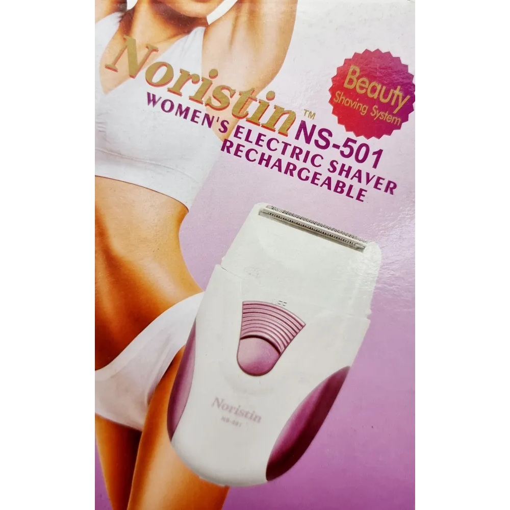Rasoir Électrique Rechargeable Noristin NS-501 pour Femme | Tondeuse 3-en-1 Indolore pour Corps, Visage & Maillot | Utilisation Humide & Sèche